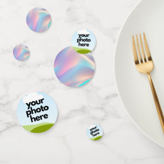 ホログラフィカスタムックアクセント付きフォト紙吹雪 コンフェッティ