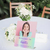 ホログラフィカスタムック写真キンセアニェラパーティー歓迎 台座サイン