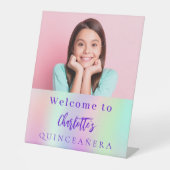 ホログラフィカスタムック写真キンセアニェラパーティー歓迎 台座サイン (正面)