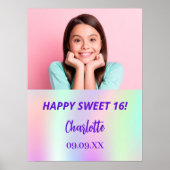 ホログラフィカスタムック写真Sweet 16パーティーへようこそ ポスター (正面)