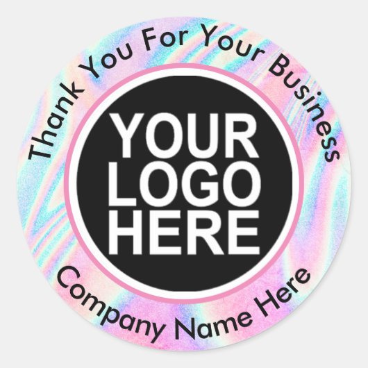 ホログラフィカスタムック抽象芸術ロゴ文字 ラウンドシール (正面)