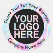 ホログラフィカスタムック抽象芸術ロゴ文字 ラウンドシール (正面)