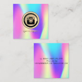 ホログラフィカッコいいックInstagramソーシャルメディア スクエア名刺 (正面/裏面)
