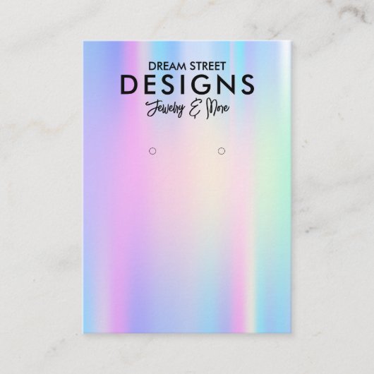 ホログラフィカラフルックトレンディーイヤリングディスプレイカード 名刺 (正面)