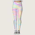 ホログラフィカラフルックパーソナライズされた虹 レギンス<br><div class="desc">名前のホログラフィック虹色パステルパーソナライズされたレインボー色レギンス。</div>