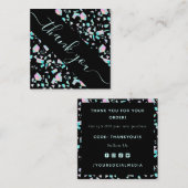 ホログラフィカラフルックモザイク割引&ありがとう スクエア名刺 (正面/裏面)