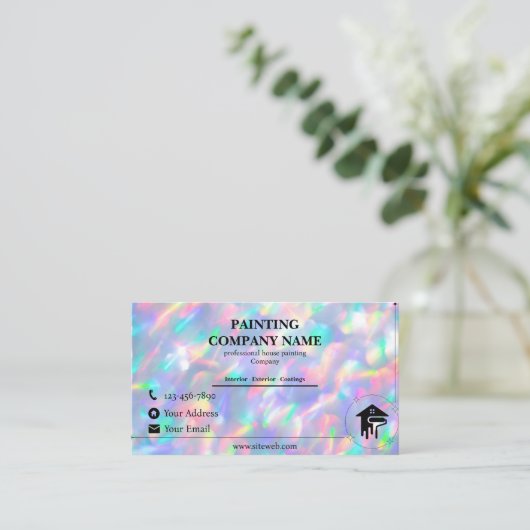 ホログラフィカラフルック画家ハウス 名刺 (スタンド正面)