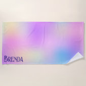 ホログラフィカラフルック背景ビーチタオル ビーチタオル (正面)