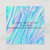 ホログラフィカラフルックInstagramソーシャルメディア スクエア名刺 (裏面)
