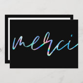 ホログラフィカラフルックMerciカスタムサンキューカード 招待状 (正面/裏面)