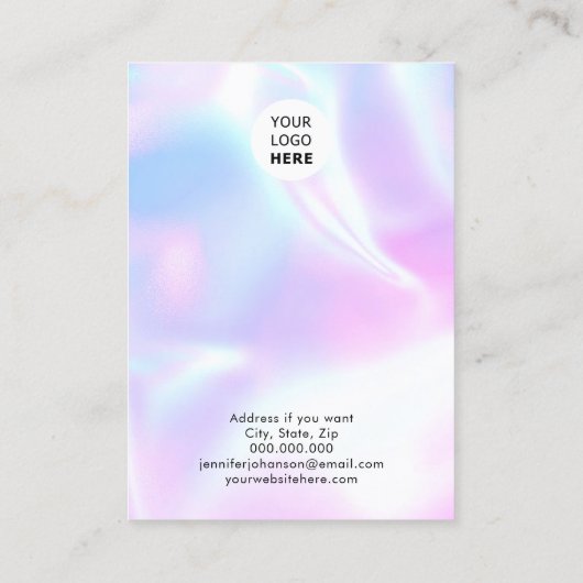 ホログラフィガーリーックジュエリーホルモダンダイヤリングb 名刺 (裏面)