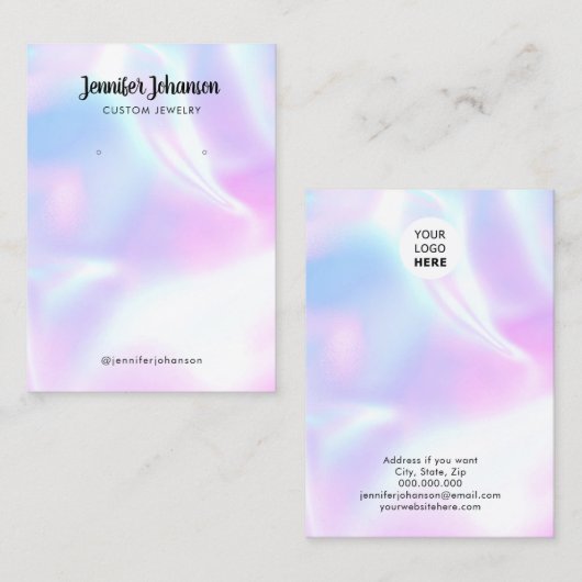 ホログラフィガーリーックジュエリーホルモダンダイヤリングb 名刺 (正面/裏面)