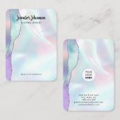 ホログラフィガーリーックピンクジュエリーホルダーイヤリング 名刺 (正面/裏面)