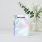 ホログラフィガーリーックピンクジュエリーホルダーイヤリング 名刺 (スタンド正面)