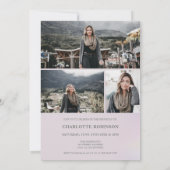 ホログラフィグラデーションックスクリプトティール(緑がかった色)4 photo Sweet 16 招待状 (裏面)