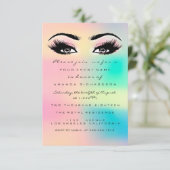ホログラフィグラデーションックバブルブライダルスウィート16thまつ毛 招待状 (スタンド正面)