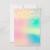 ホログラフィグラデーションックバブルブライダルスウィート16thコンフェット 招待状 (裏面)
