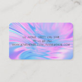 ホログラフィグラデーションックブラシストロークロータス 名刺 (裏面)