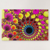 ホログラフィサイケデリックックフラクタル抽象芸術曼荼羅 ジグソーパズル (横)