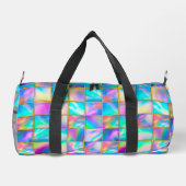 ホログラフィスタイリッシュックトレンディーフェイク金ゴールド四角形 ダッフルバッグ (裏面)