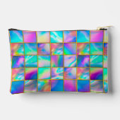 ホログラフィスタイリッシュックトレンディーフェイク金ゴールド幾何学的 アクセサリーポーチ (裏面)