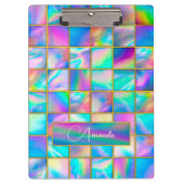 ホログラフィスタイリッシュックトレンディーフェイク金ゴールド幾何学的 クリップボード (正面)