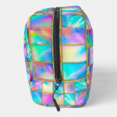 ホログラフィスタイリッシュックトレンディーフェイク金ゴールド幾何学的 ドップキット (右)