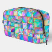 ホログラフィスタイリッシュックトレンディーフェイク金ゴールド幾何学的 ドップキット (右コーナー)