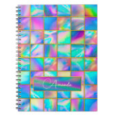 ホログラフィスタイリッシュックトレンディーフェイク金ゴールド幾何学的 ノートブック (正面)