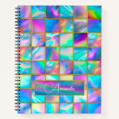 ホログラフィスタイリッシュックトレンディーフェイク金ゴールド幾何学的 ノートブック (正面)