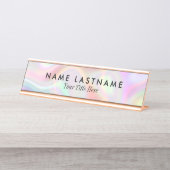 ホログラフィスタイリッシュックパステルズミニマリスト デスクネームプレート (正面)