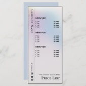 ホログラフィスタイリッシュック美しいサービス価格表 メニュー (正面/裏面)