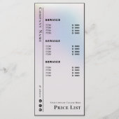 ホログラフィスタイリッシュック美しいサービス価格表 メニュー (正面)