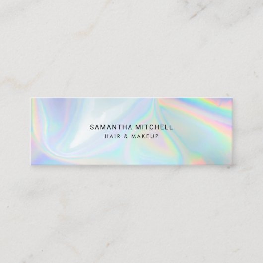 ホログラフィスタイリッシュック美容師とメイクアップ スキニー名刺 (正面)