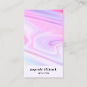 ホログラフィスタイリッシュック虹の水色ネオンスクリプト 名刺 (正面)