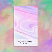 ホログラフィスタイリッシュック虹の水色ネオンスクリプト 名刺