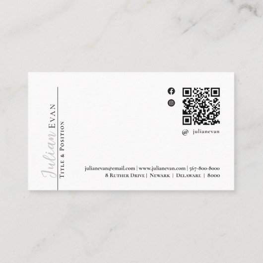 ホログラフィスタイリッシュック銀製美容師 名刺 (裏面)