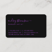 ホログラフィスタイリッシューピンク美しい水彩画 名刺 (裏面)