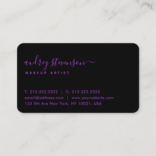 ホログラフィスタイリッシューピンク美しい水彩画 名刺 (裏面)