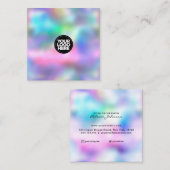 ホログラフィッカスタムク虹色ロゴアーティスト スクエア名刺 (正面/裏面)