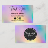 ホログラフィックありがとうトレンディーサロン名刺 名刺 (正面/裏面)