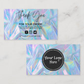 ホログラフィックありがとうトレンディーサロン名刺 名刺 (正面/裏面)