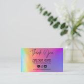 ホログラフィックありがとうトレンディーサロン名刺 名刺 (スタンド正面)