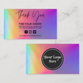 ホログラフィックありがとうトレンディーサロン名刺 名刺 (正面/裏面)
