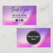 ホログラフィックありがとうトレンディーサロン名刺 名刺 (正面/裏面)