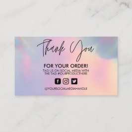 ホログラフィックありがとうトレンディーサロン名刺 名刺