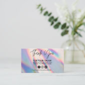 ホログラフィックありがとうトレンディーサロン名刺 名刺 (スタンド正面)