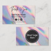 ホログラフィックありがとうトレンディーサロン名刺 名刺 (正面/裏面)