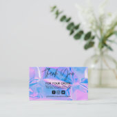 ホログラフィックありがとうトレンディーサロン名刺 名刺 (スタンド正面)