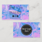 ホログラフィックありがとうトレンディーサロン名刺 名刺 (正面/裏面)